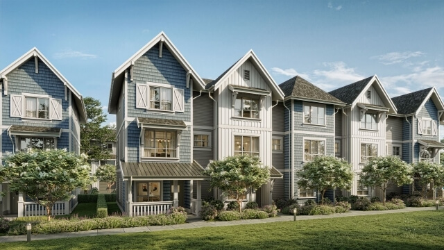 1-The-exterior-of-Archer-Green-townhomes