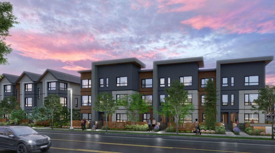 Exterior-view-of-Highstreet-Village-townhomes